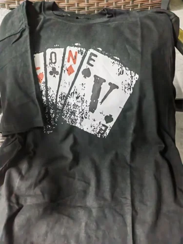 Poker Cards T-Shirt Black Grey photo review